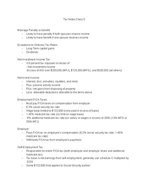 Tax Notes Class 6 - Studocu