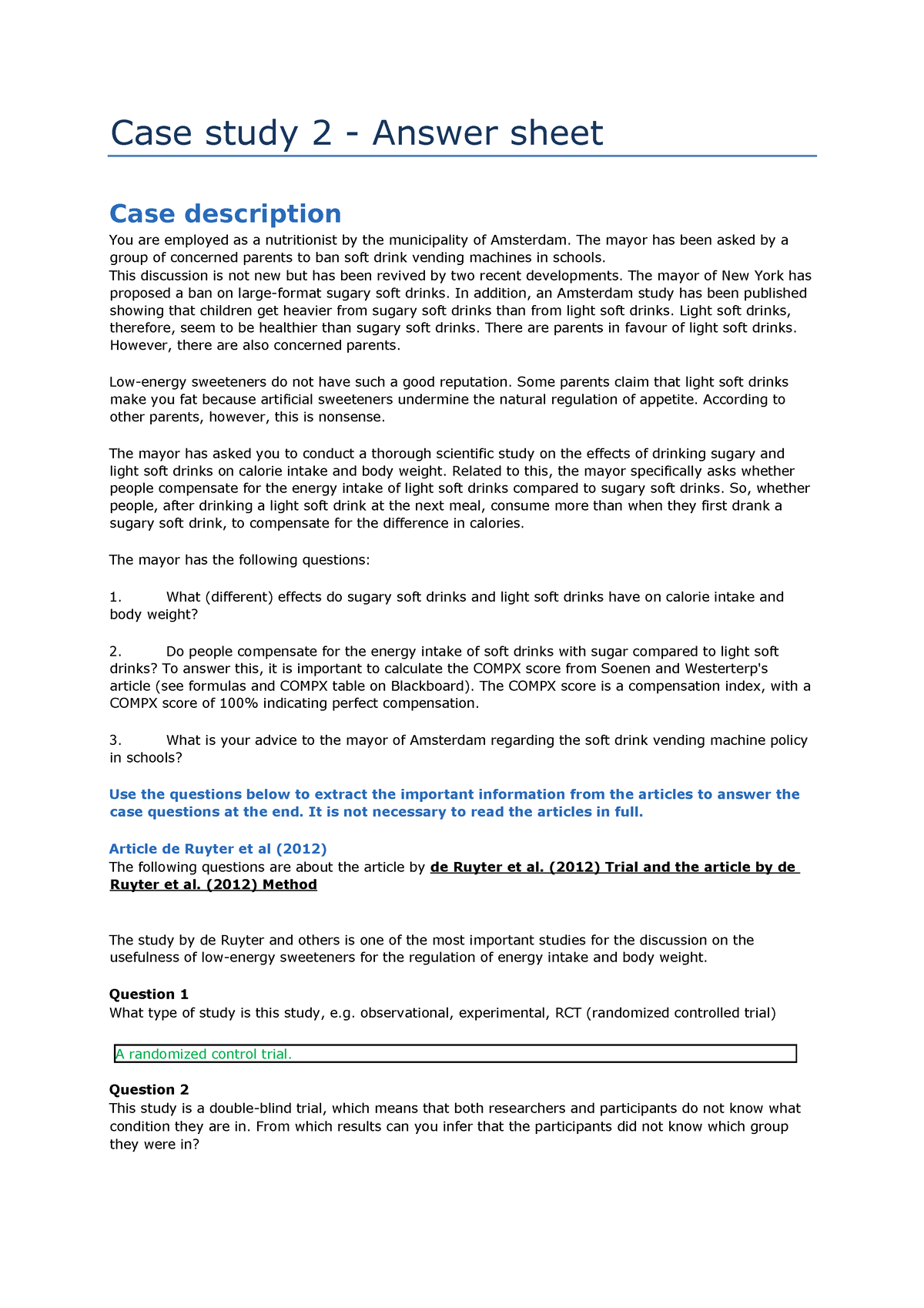 case study 2 answers