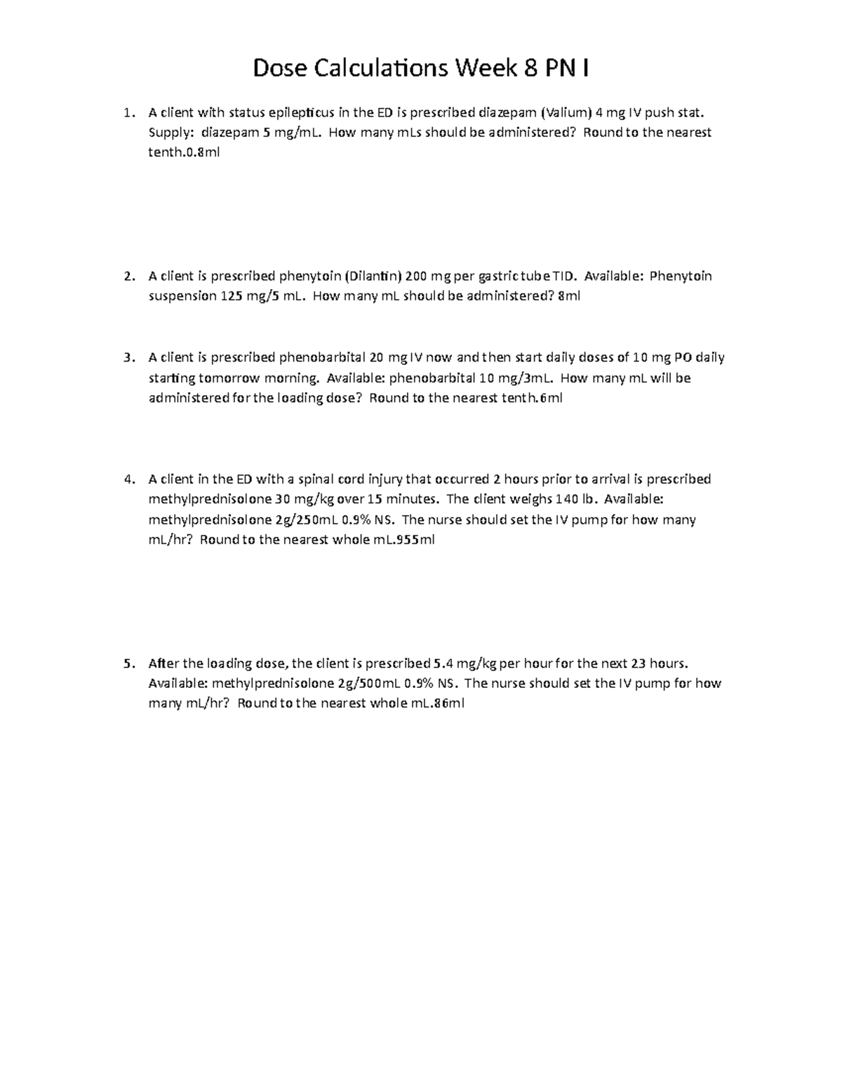 Mtrejo Dose Calculations Week 8 112021 - Dose Calculations Week 8 PN I ...