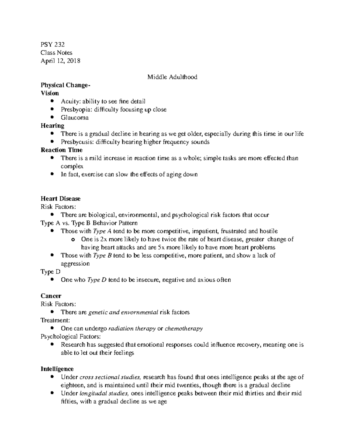 PSY232 0003 April 12 - Professor Susan Rattan; Semesterly Note Taker ...