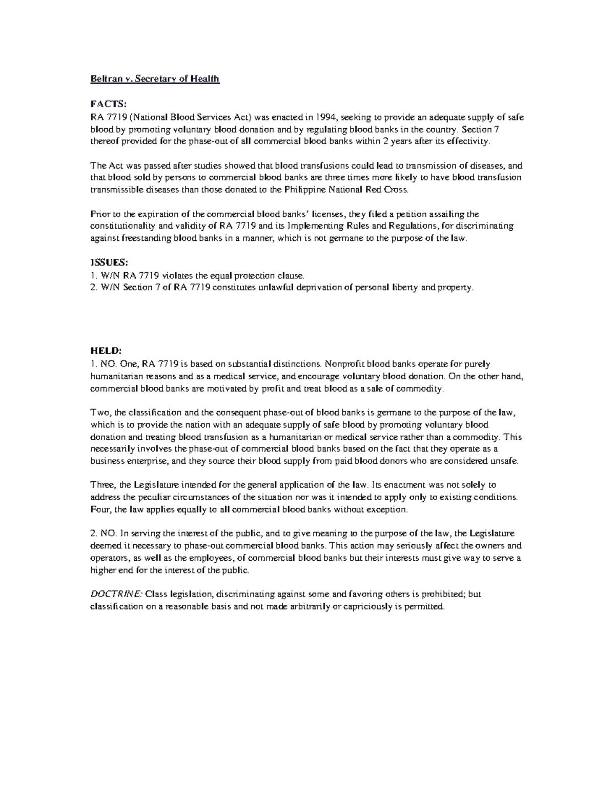 Toaz - na na thus us a case for political law review - Beltran v ...
