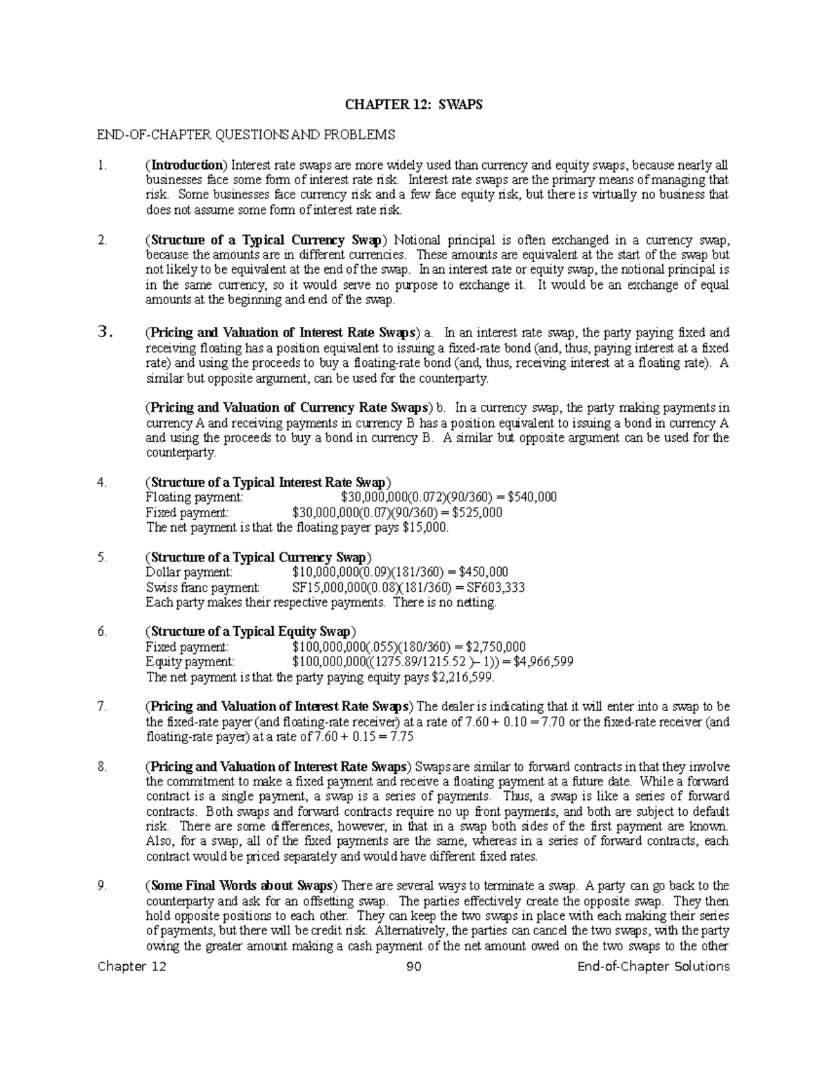 Chapter 12 - Swap homework for student - CHAPTER 12: SWAPS END-OF ...