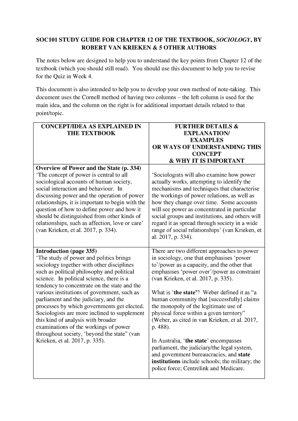 Week 3 Study Guide - SOC101 STUDY GUIDE FOR CHAPTER 12 OF THE TEXTBOOK ...