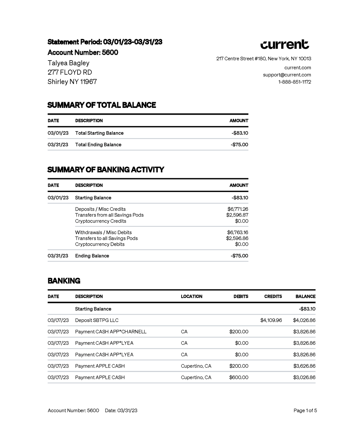 Account statement march 2023 - 3NNYBXA @BWMP?1 ,- 6LAP1 * * * BLRP YQ ...