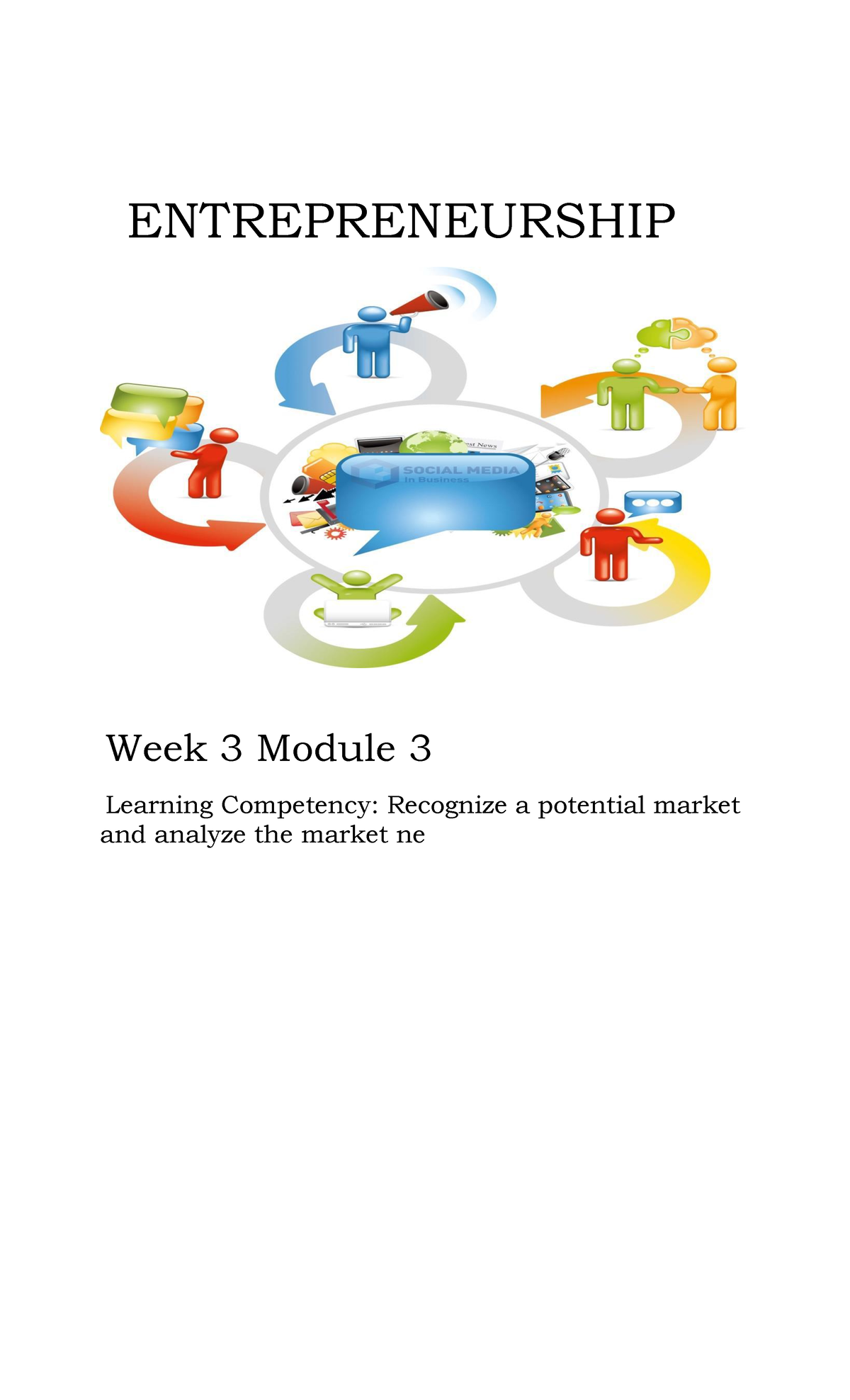 Entrep LM 3 Second Semrater - ENTREPRENEURSHIP Week 3 Module 3 Learning ...