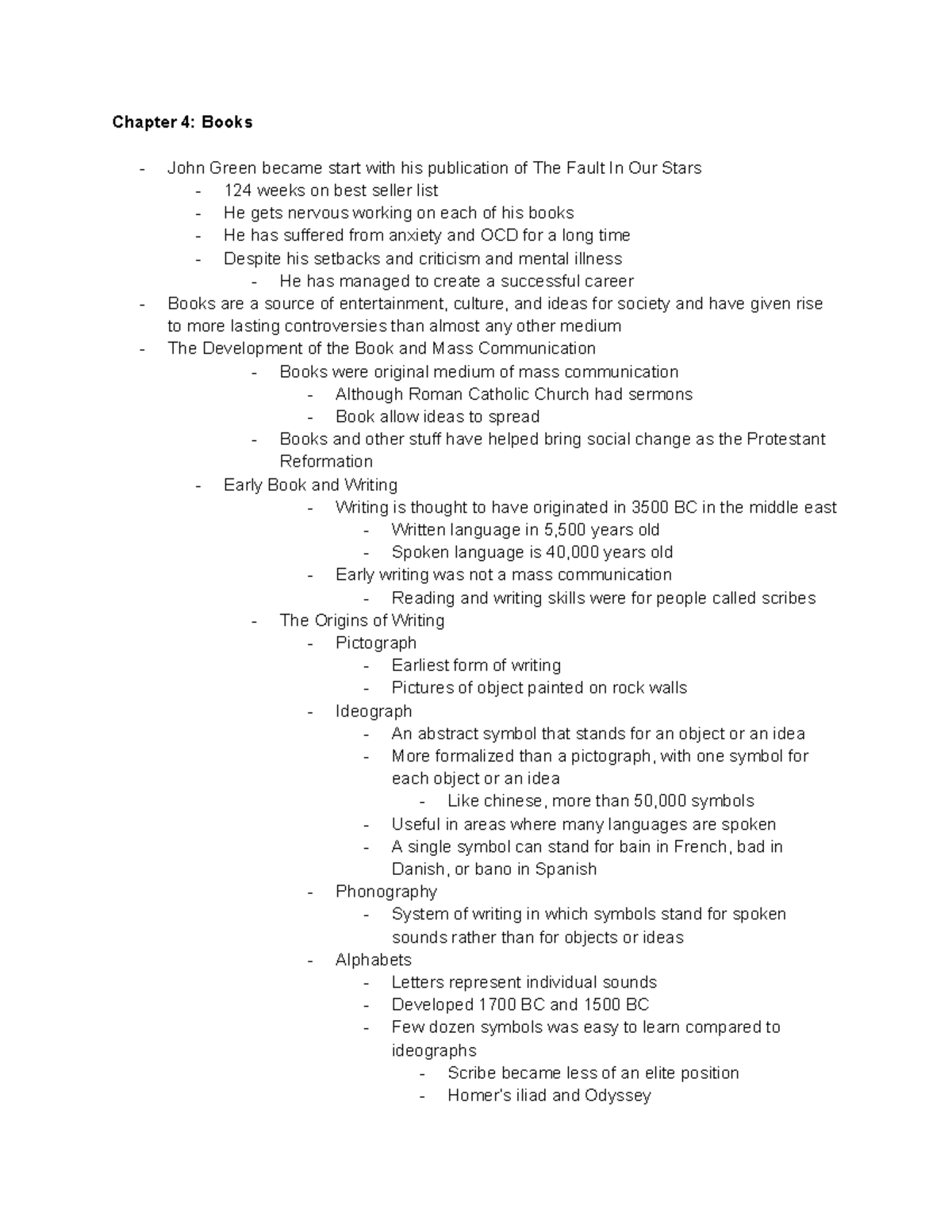 Module 5 Reading Notes 4,5,6 - Chapter 4: Books John Green became start ...