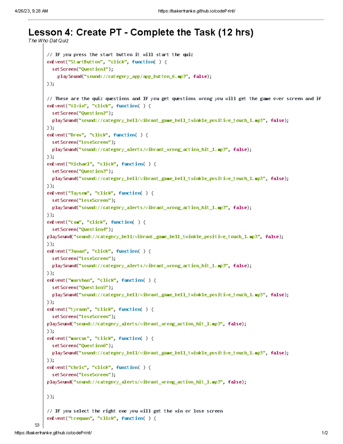 The Who Dat Quiz dsfcgbvh 4/26/23, 928 AM bakerfranke.github