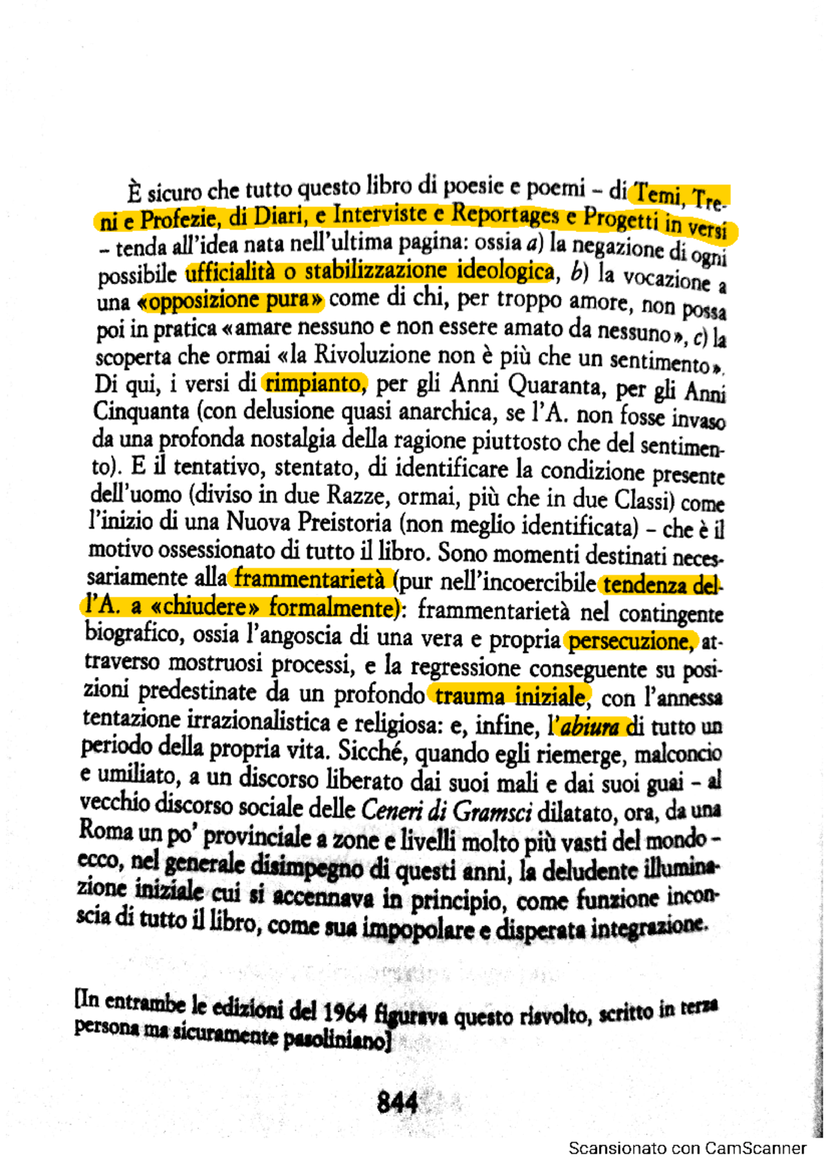 Pasolini poesia in forma di rosa risvolto2 Letteratura italiana