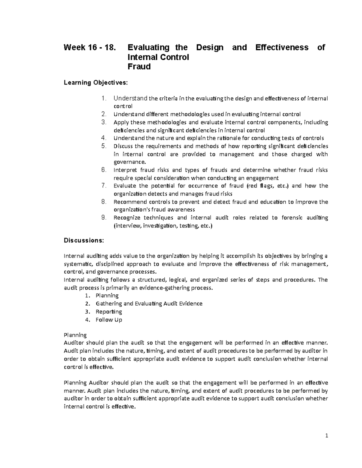 WEEK 16 TO WEEK 18 AIS 17 Lecture Notes - Week 16 - 18. Evaluating the ...