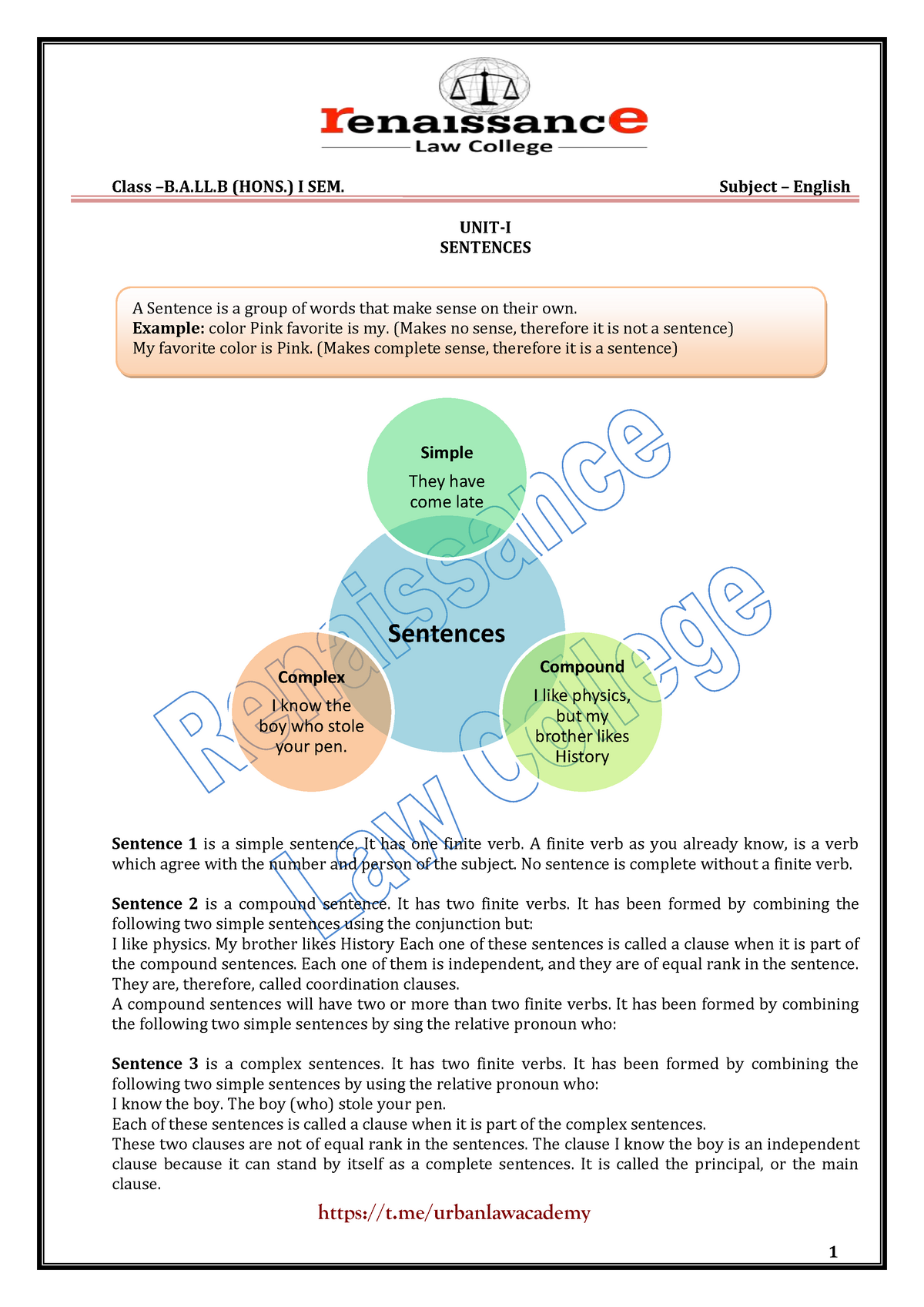 english-i-renaissance-law-college-notes-class-b-a-ll-hons-i-sem