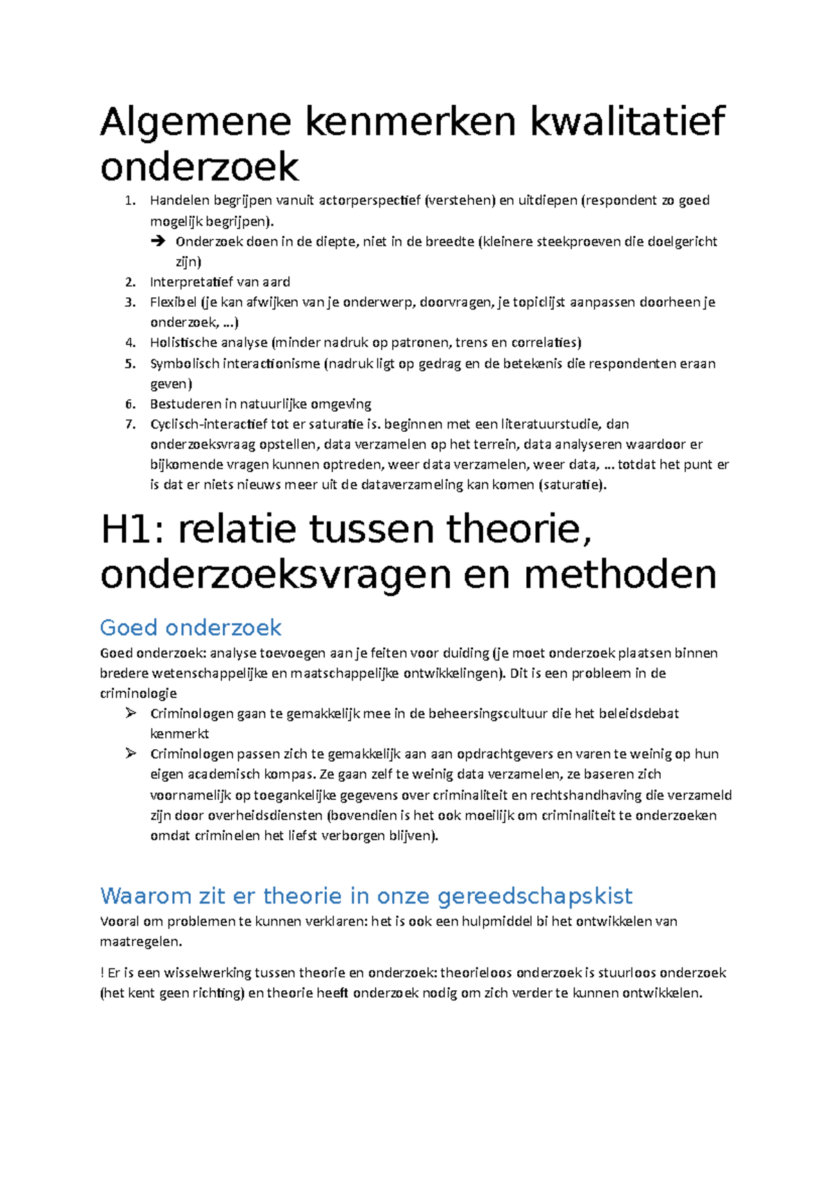 Samenvatting Kwalitatieve Methoden En Technieken In De Criminologie ...