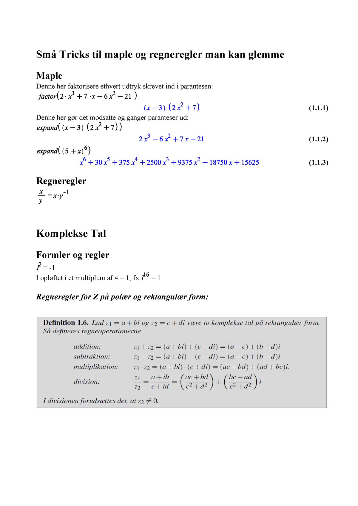 Basismat Noter - Maple Dokument Med Type Opgaver - (1.1)(1.1) (1.1)(1.1 ...