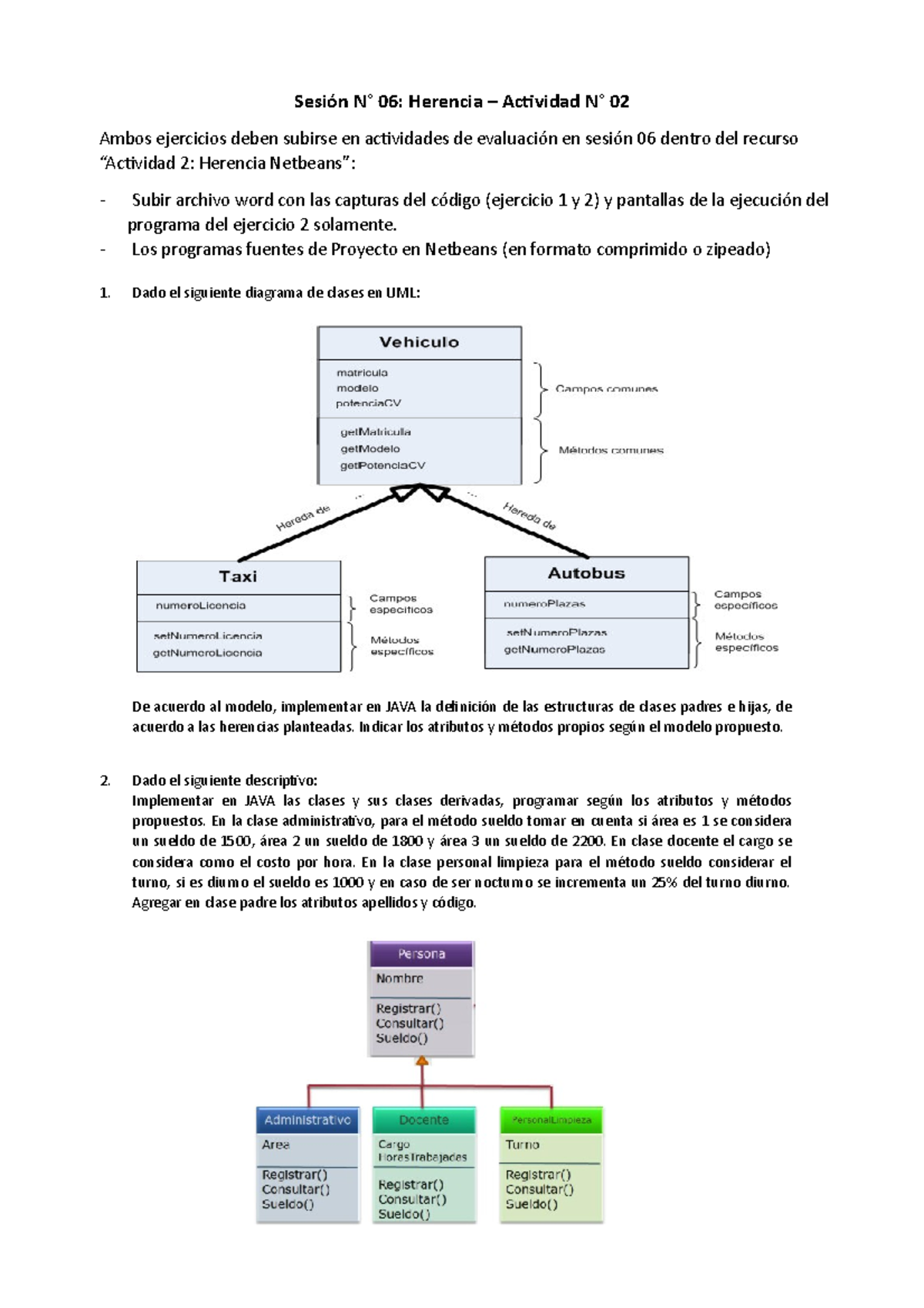 Sesión 06 Guia Actividad Nro 02 Herencias - Sesión N° 06: Herencia ...
