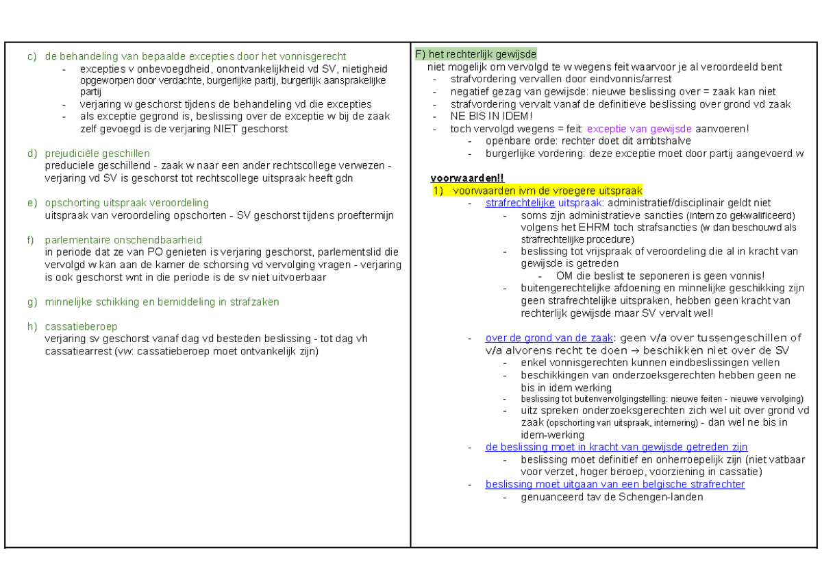 Schemas Strafvordering - A) B) .. C) De Behandeling Van Bepaalde ...