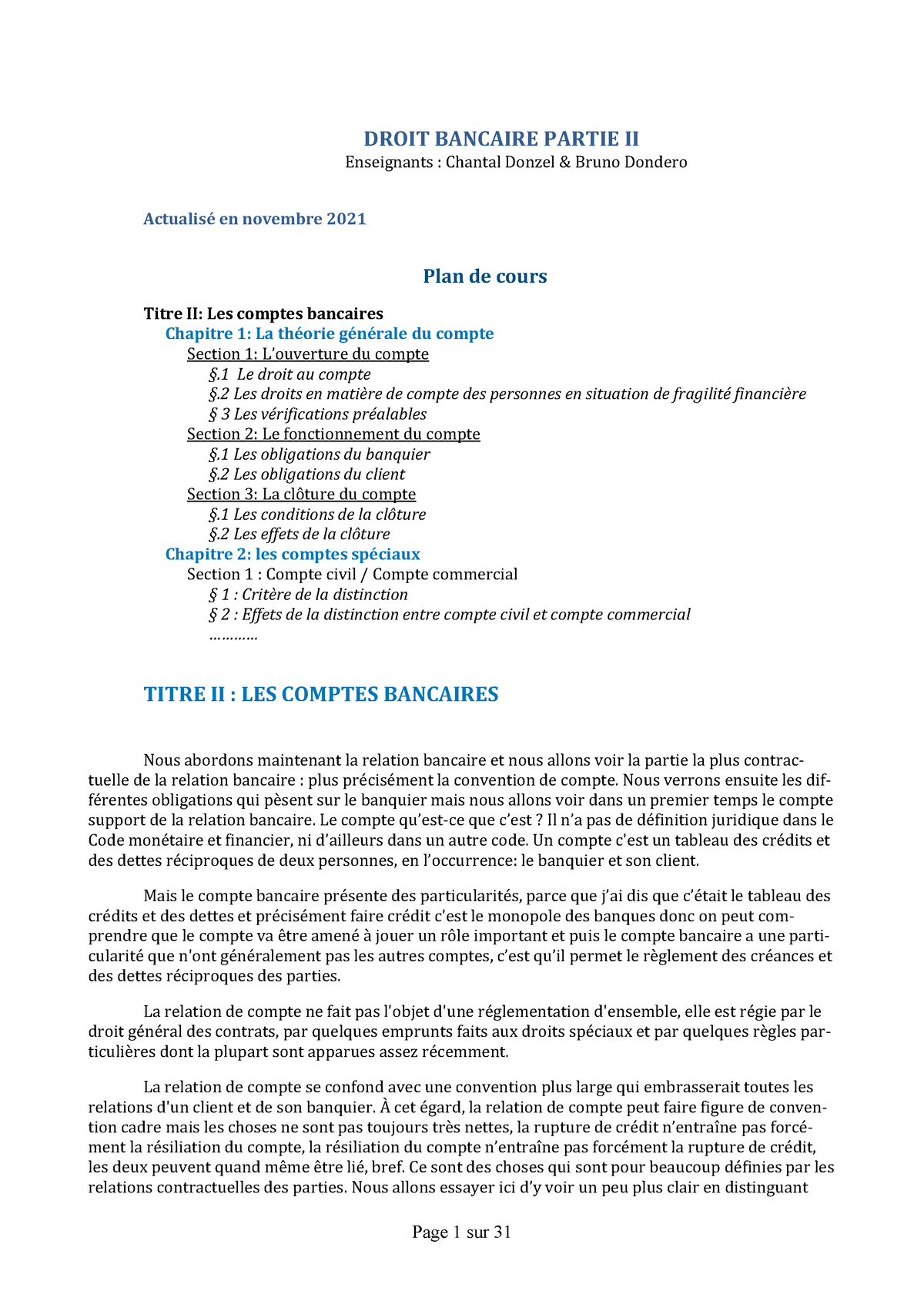 Droit Bancaire Partie 2 - DROIT BANCAIRE PARTIE II Enseignants ...