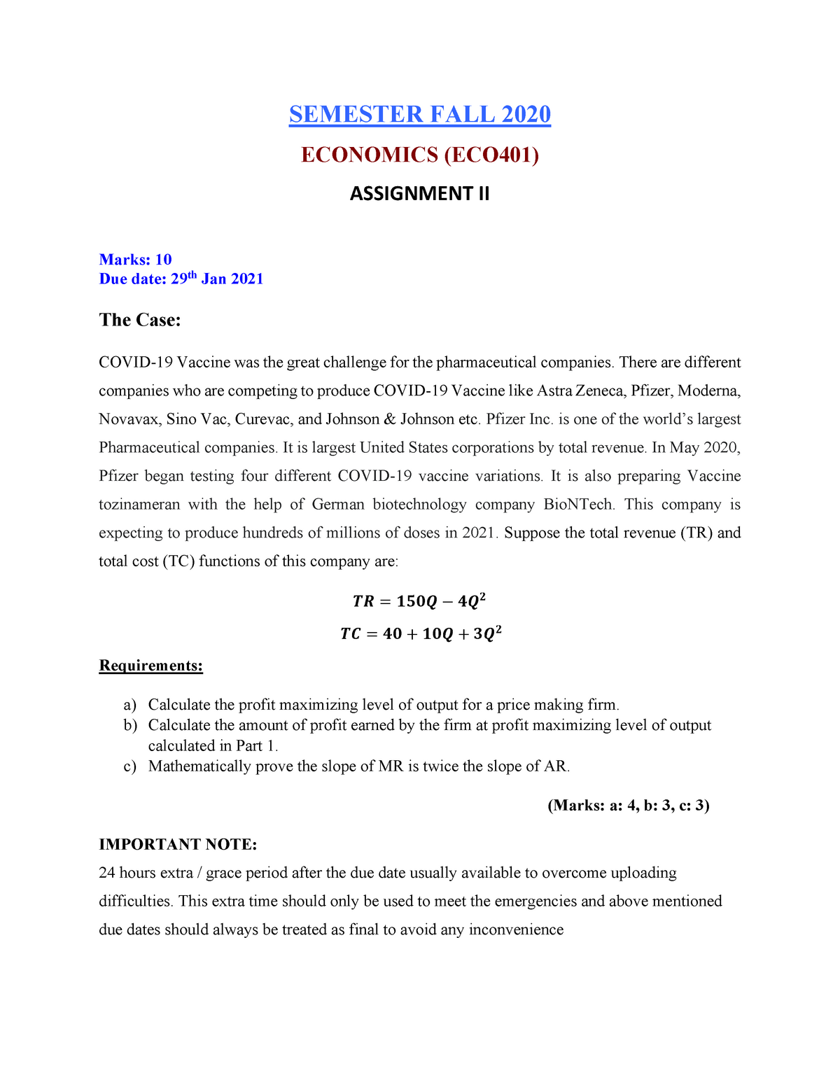 economics (eco401) assignment # 02