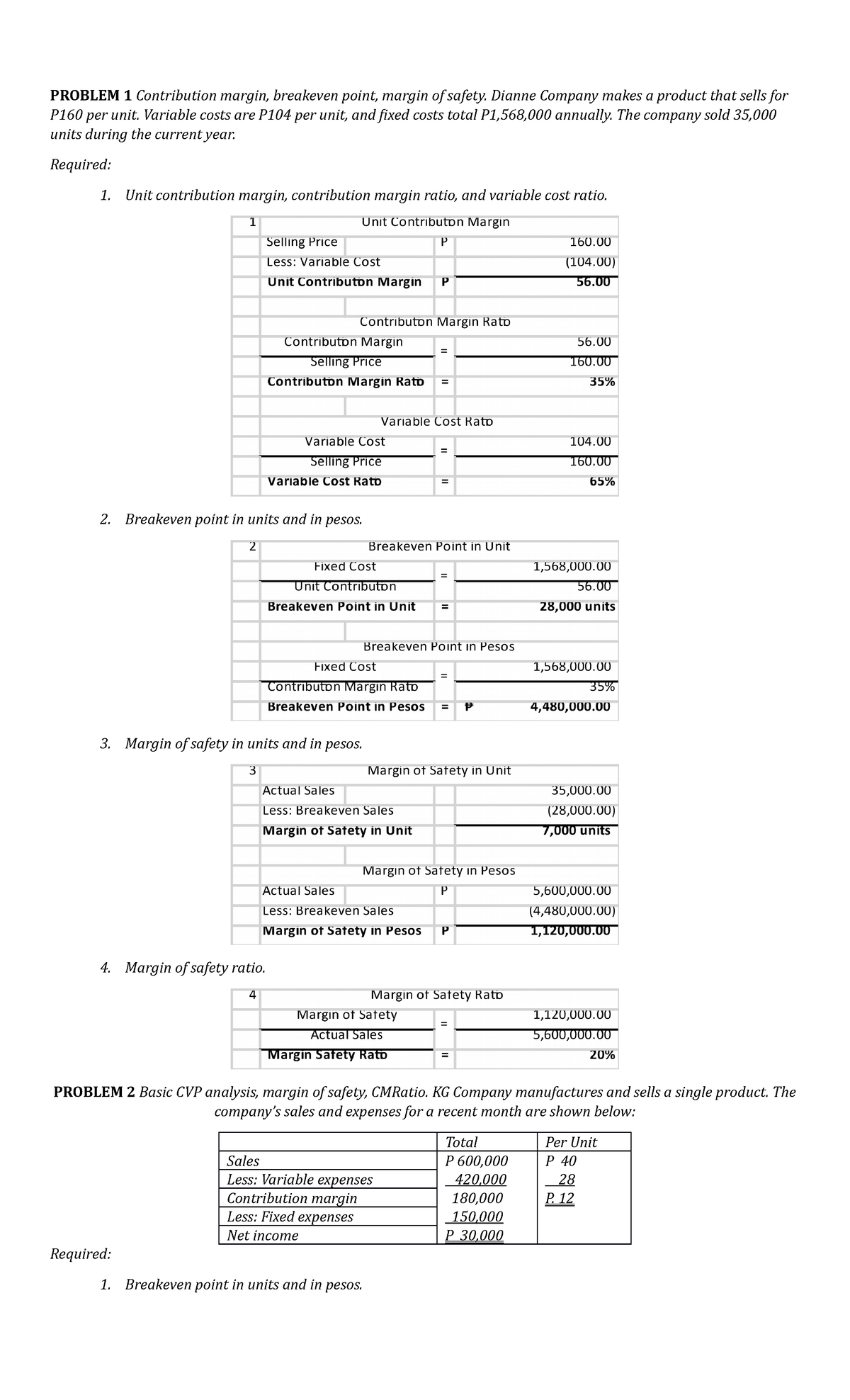 strat-cost-problem-1-contribution-margin-breakeven-point-margin-of