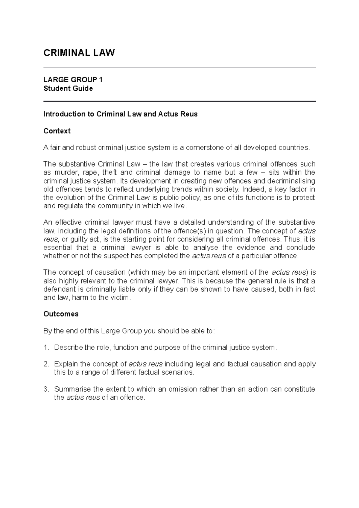 Criminal U1 Lg - Lg Notes - CRIMINAL LAW LARGE GROUP 1 Student Guide ...