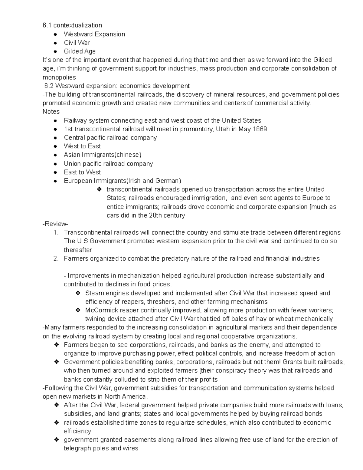 Unit 6 - These notes helped me passed my ap test - 6 contextualization