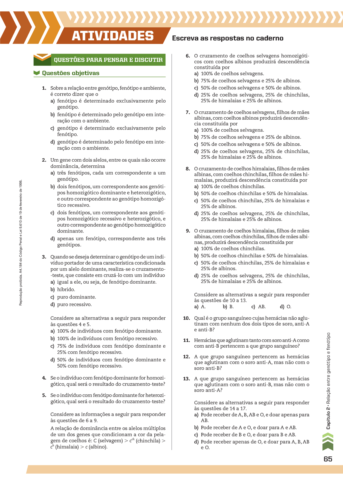 Biologia T300 (1) organized - ATIVIDADES Reprodução proibida. Art do Código  Penal e Lei 9 de 19 de - Studocu