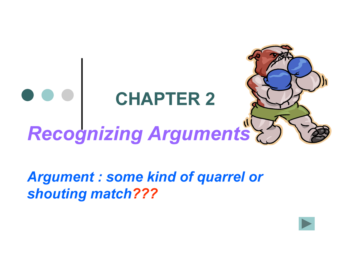 recognizing arguments in critical thinking