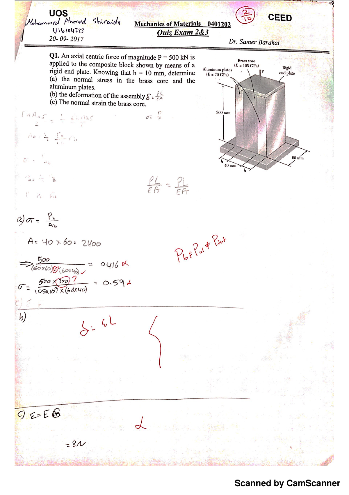 Quiz 2 New - Mechanics Of Materials - Studocu