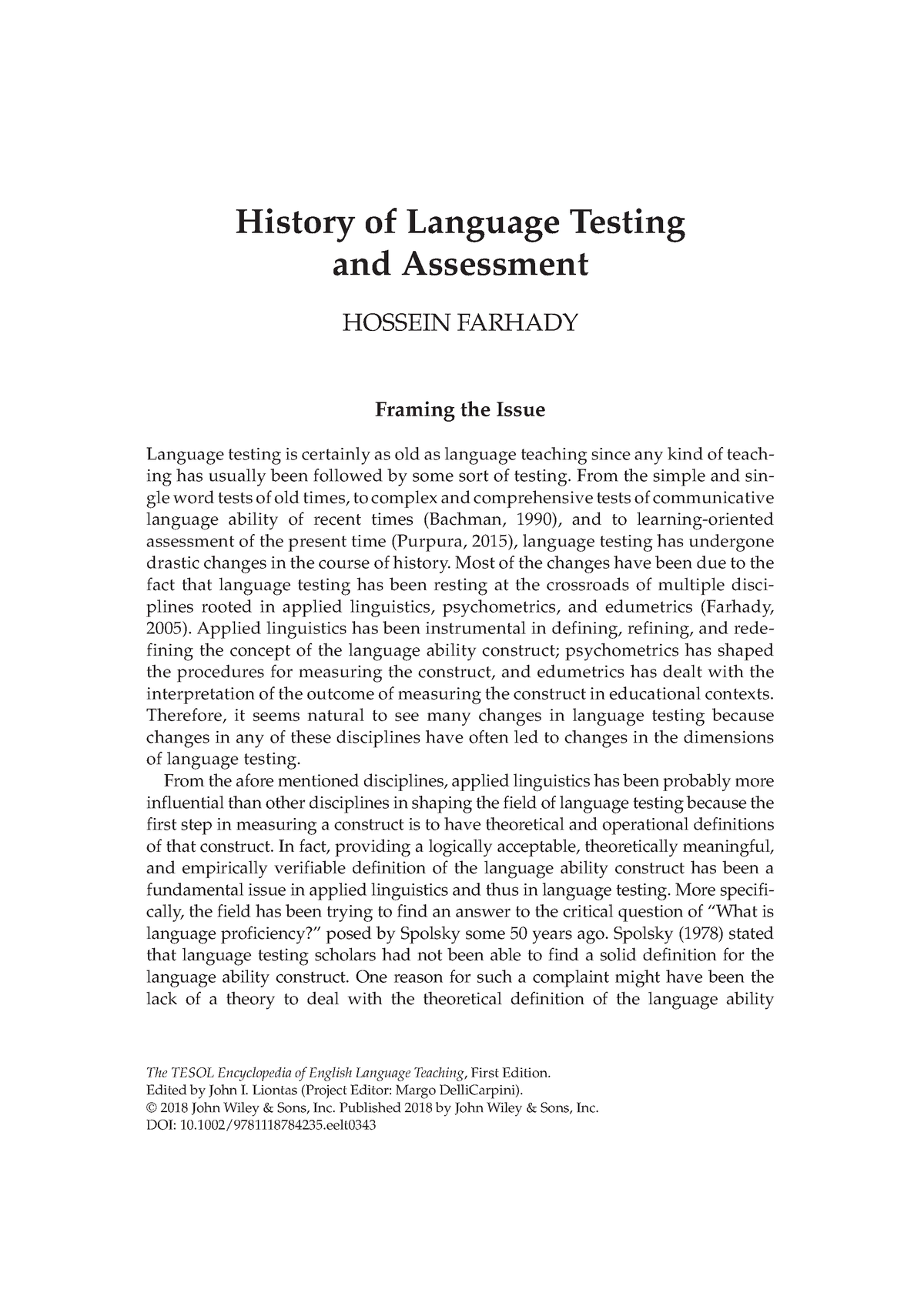 essay on the history of language