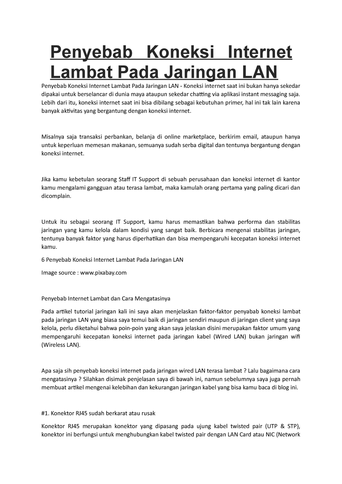 Penyebab Koneksi Internet Lambat Pada Jaringan LAN - Lebih Dari Itu ...