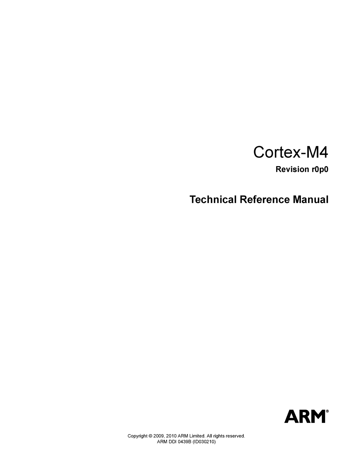 Ddi0439b Cortex M4 R0p0 Trm Economics Engineering Econ 105 Studocu