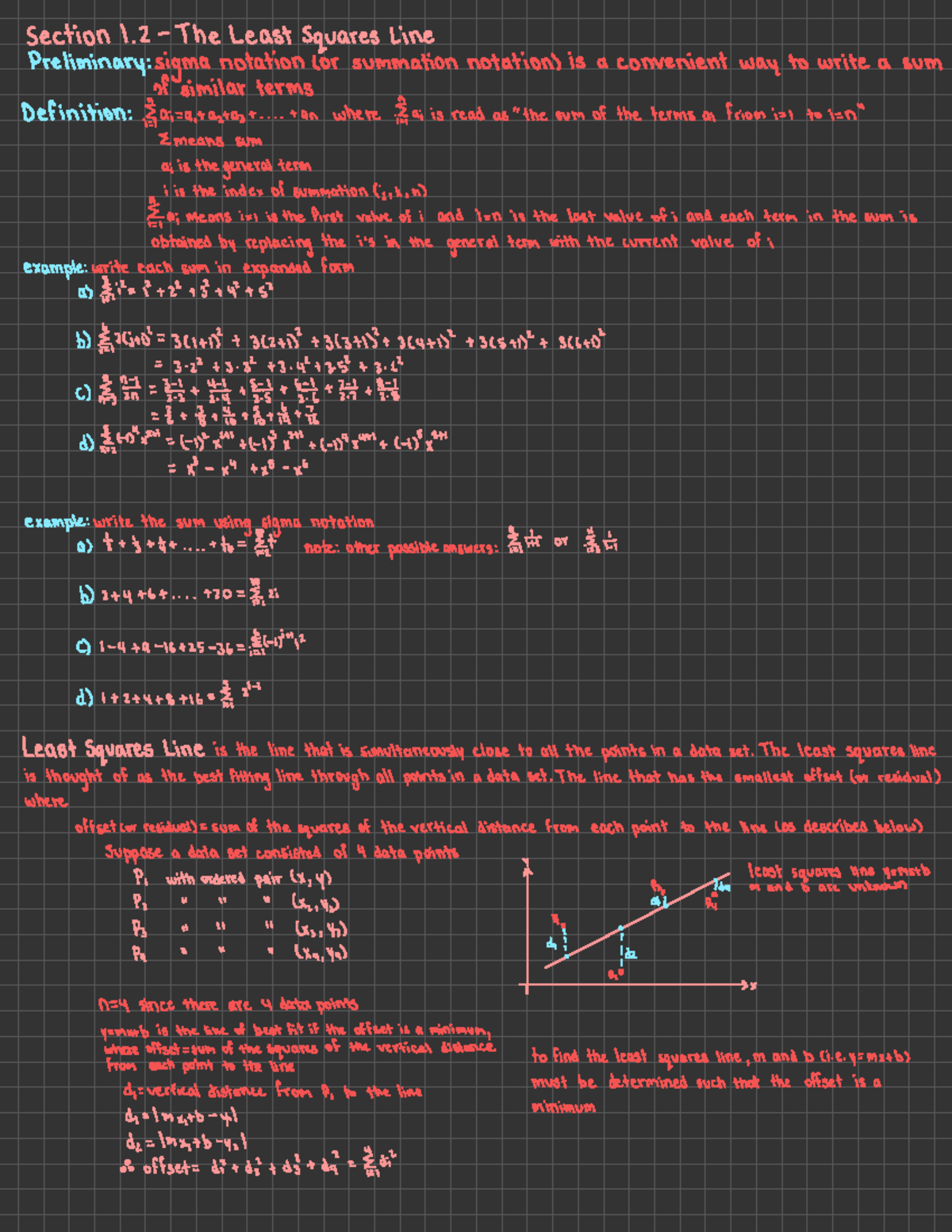1.2 least squares line - section 1. 2- The Least Squares Line ...