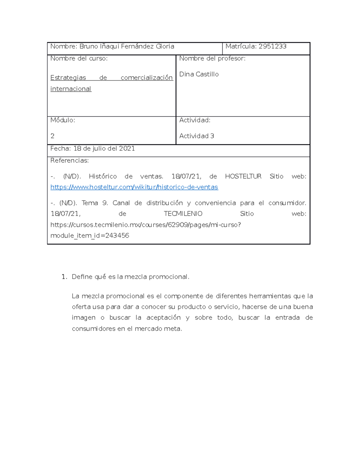 Actividad 3. Estrategias de comercialización internacional TecMilenio ...