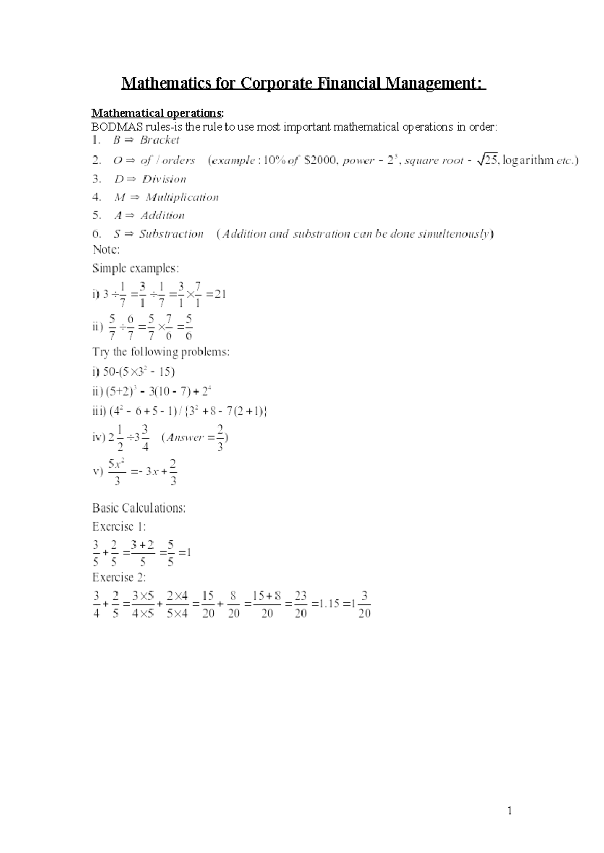 Mathematics for Corporate Finance 2018 - Mathematics for Corporate ...