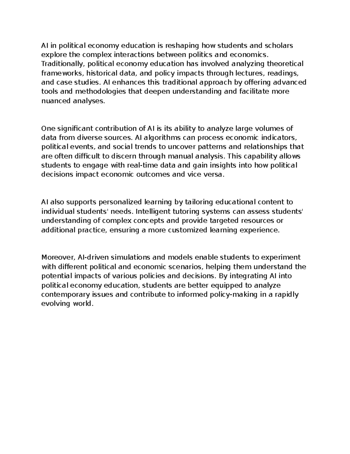AI in political economy education is reshaping how students and ...