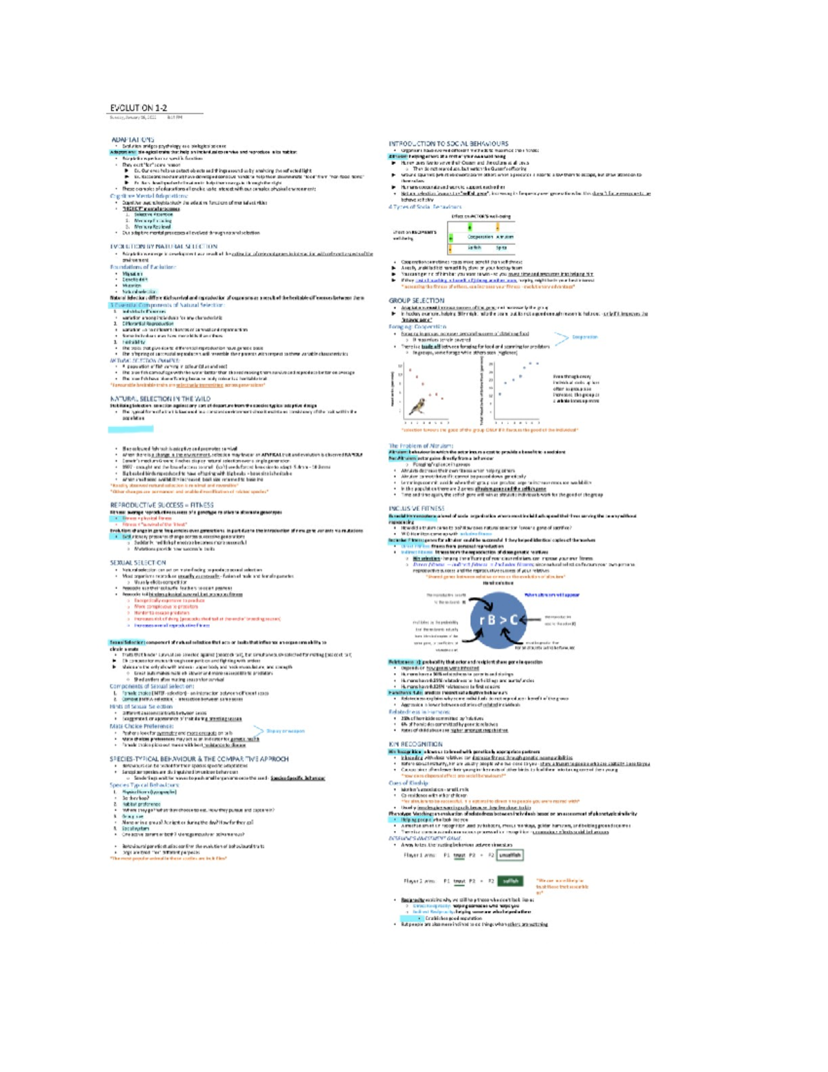 Psychology 1XX3 - Evolution Modules 1 and 2 Lecture Notes - 1X03 - Studocu
