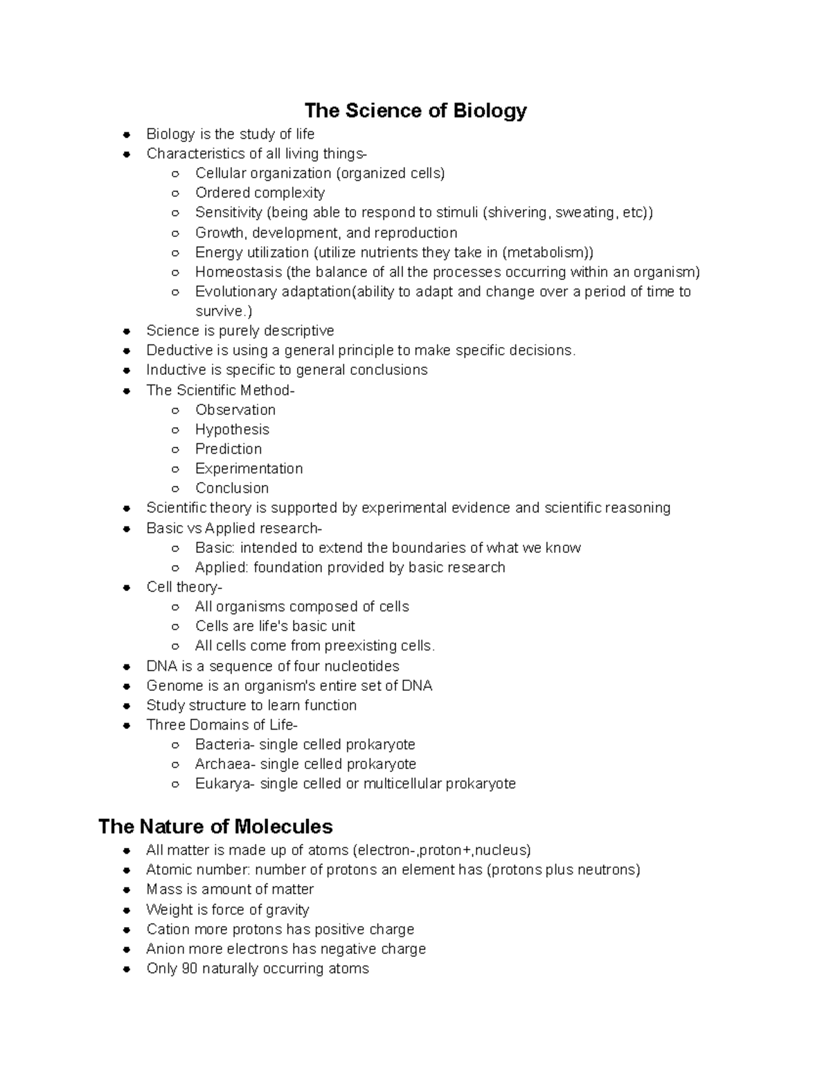 Bio Notes ) - The Science of Biology Biology is the study of life ...