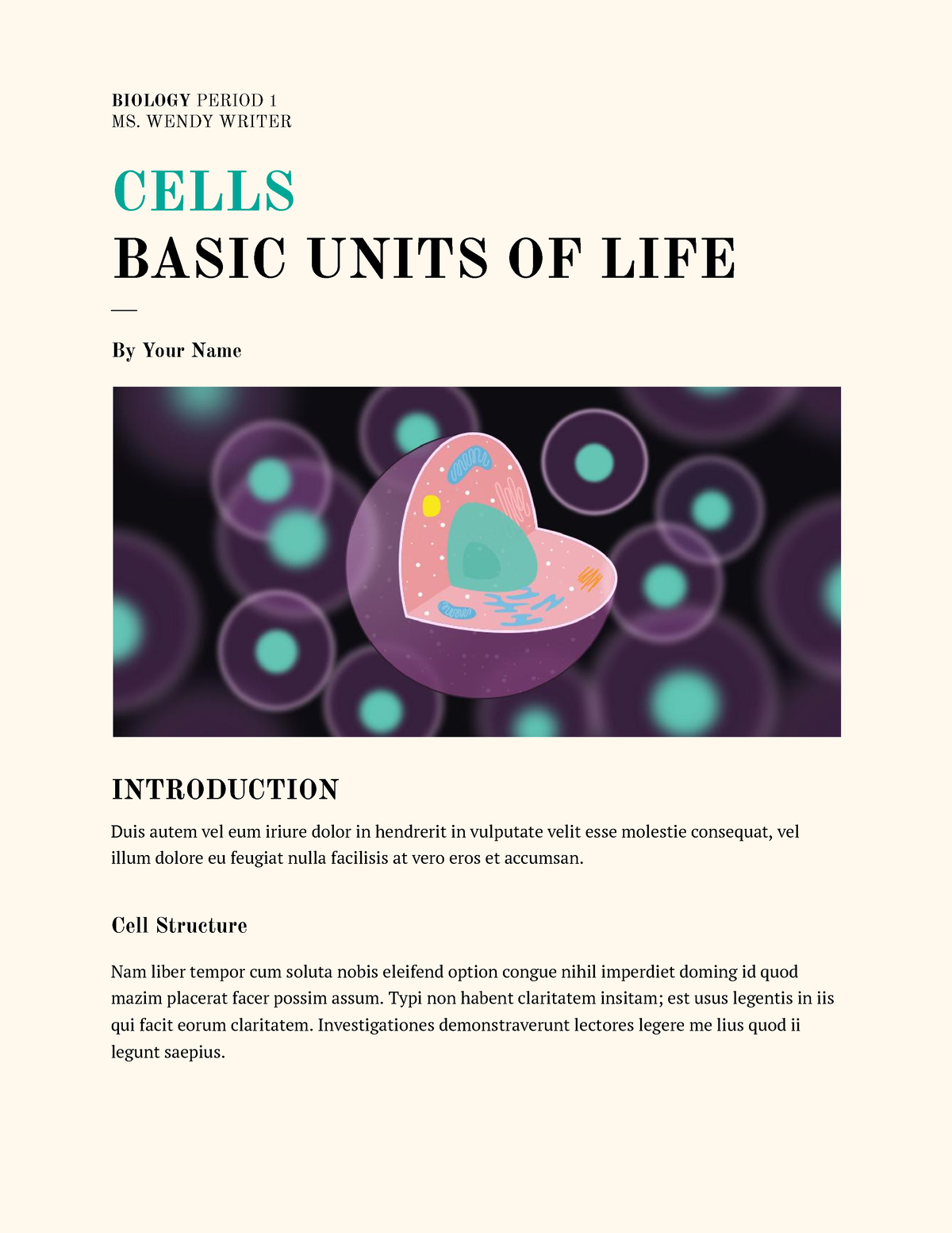 biology essay template