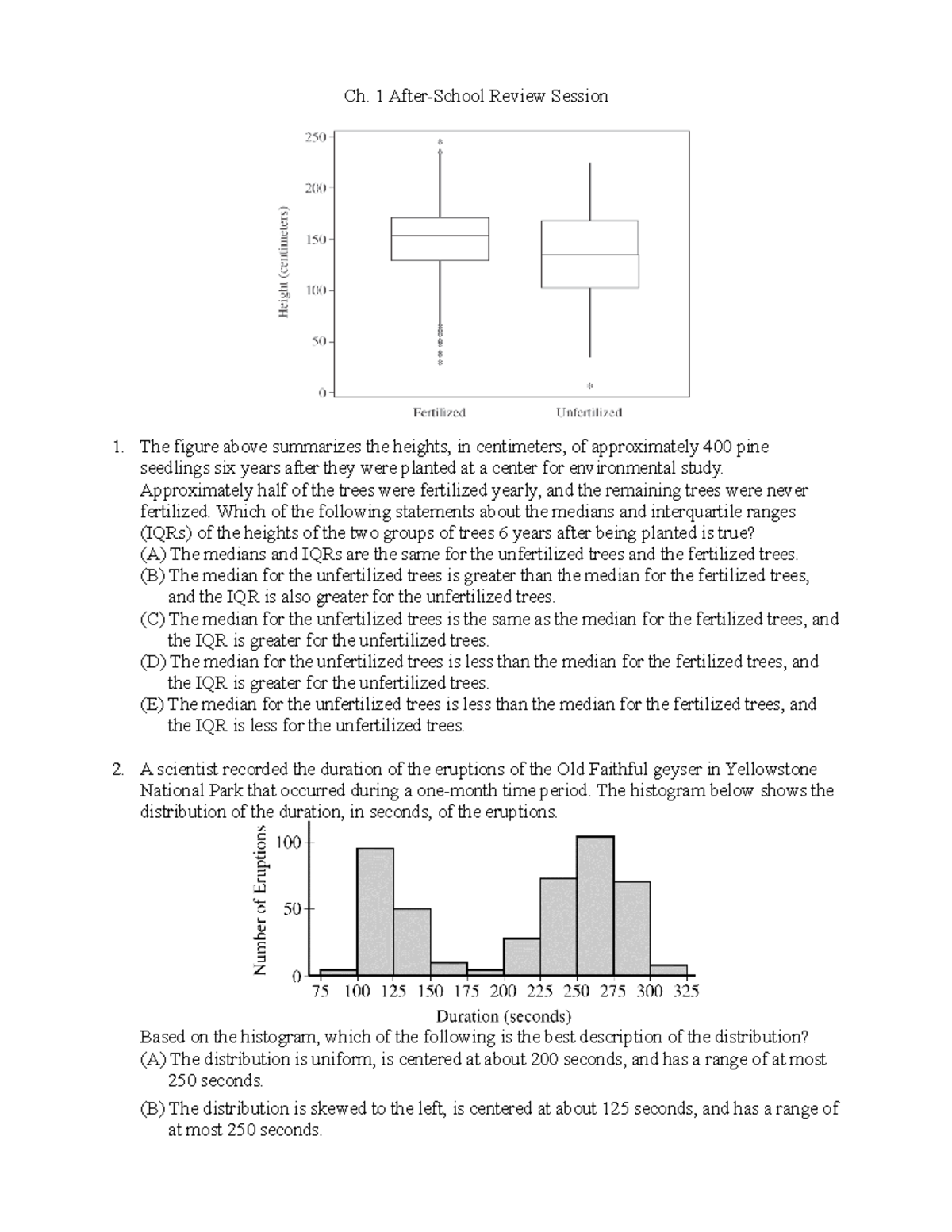 Ch 1 review session rn 3 - Ch. 1 After-School Review Session The figure ...