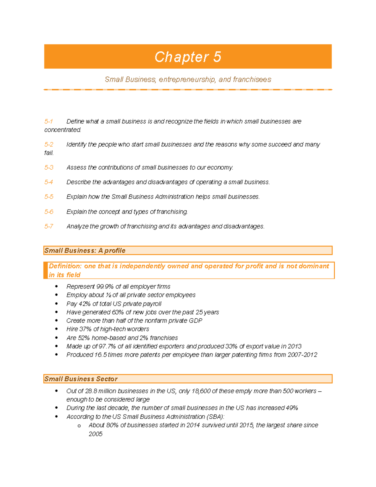 chapter 05 assignment small business entrepreneurship and franchises