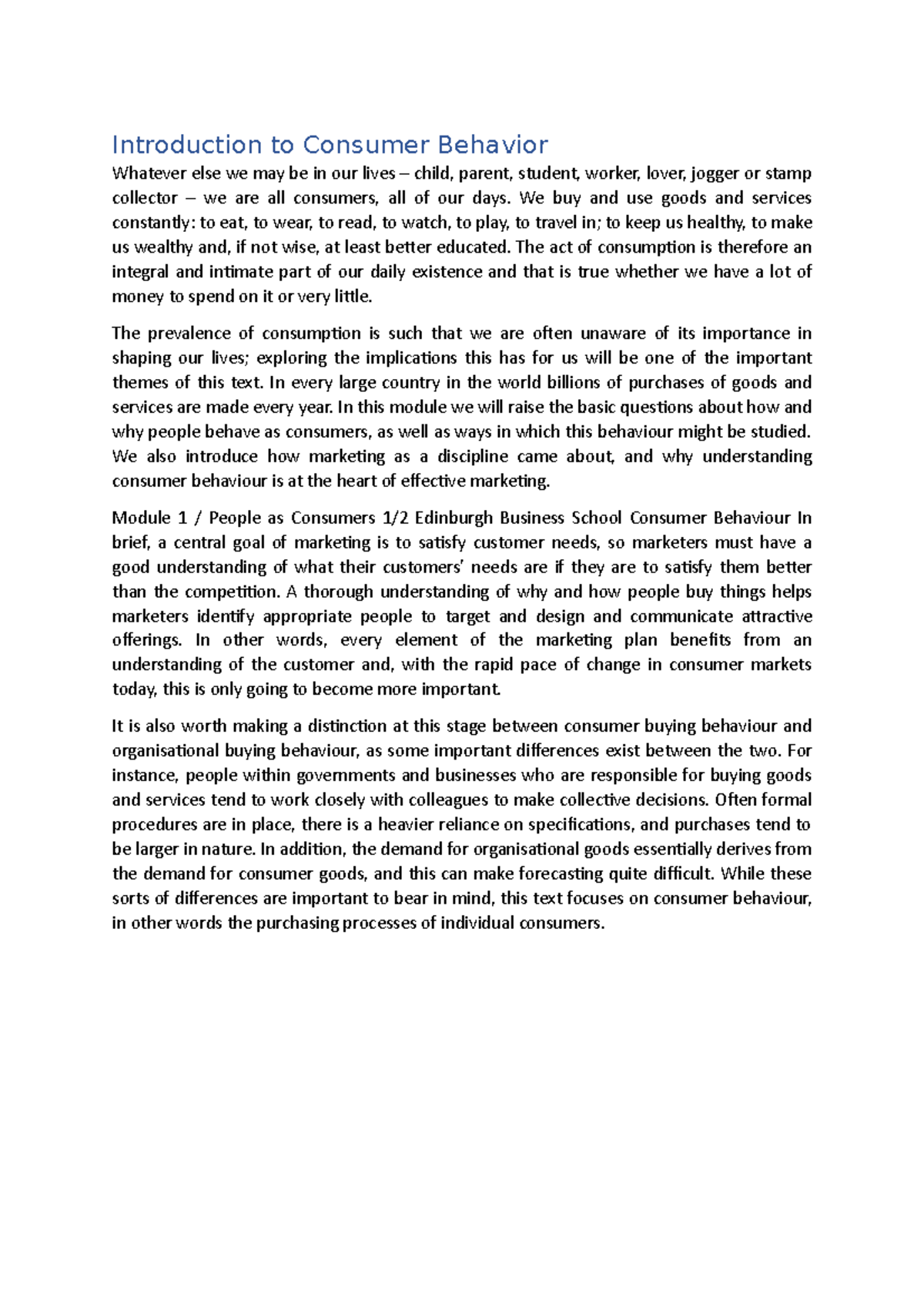 Introduction To Consumer Behavior Introduction To Consumer Behavior Introduction To Consumer Behavior Introduction To Consumer Behavior