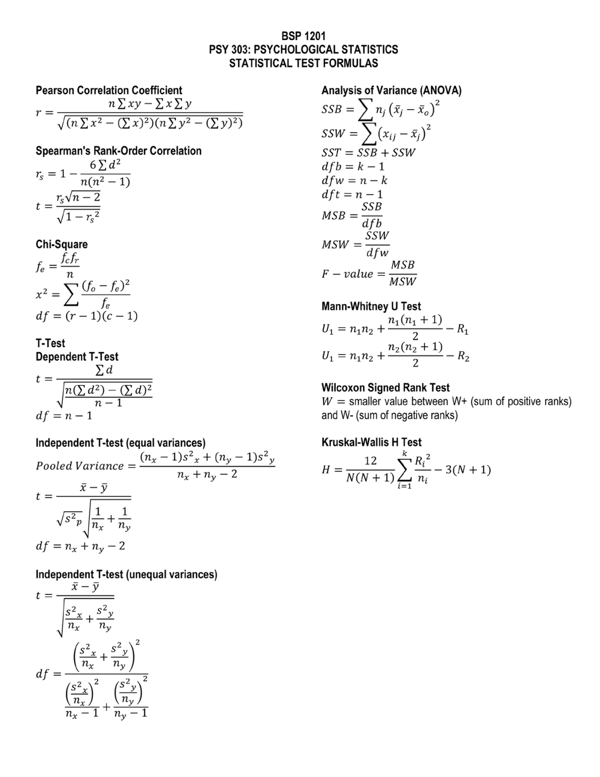 Psych- Stats - BS Psychology - Studocu