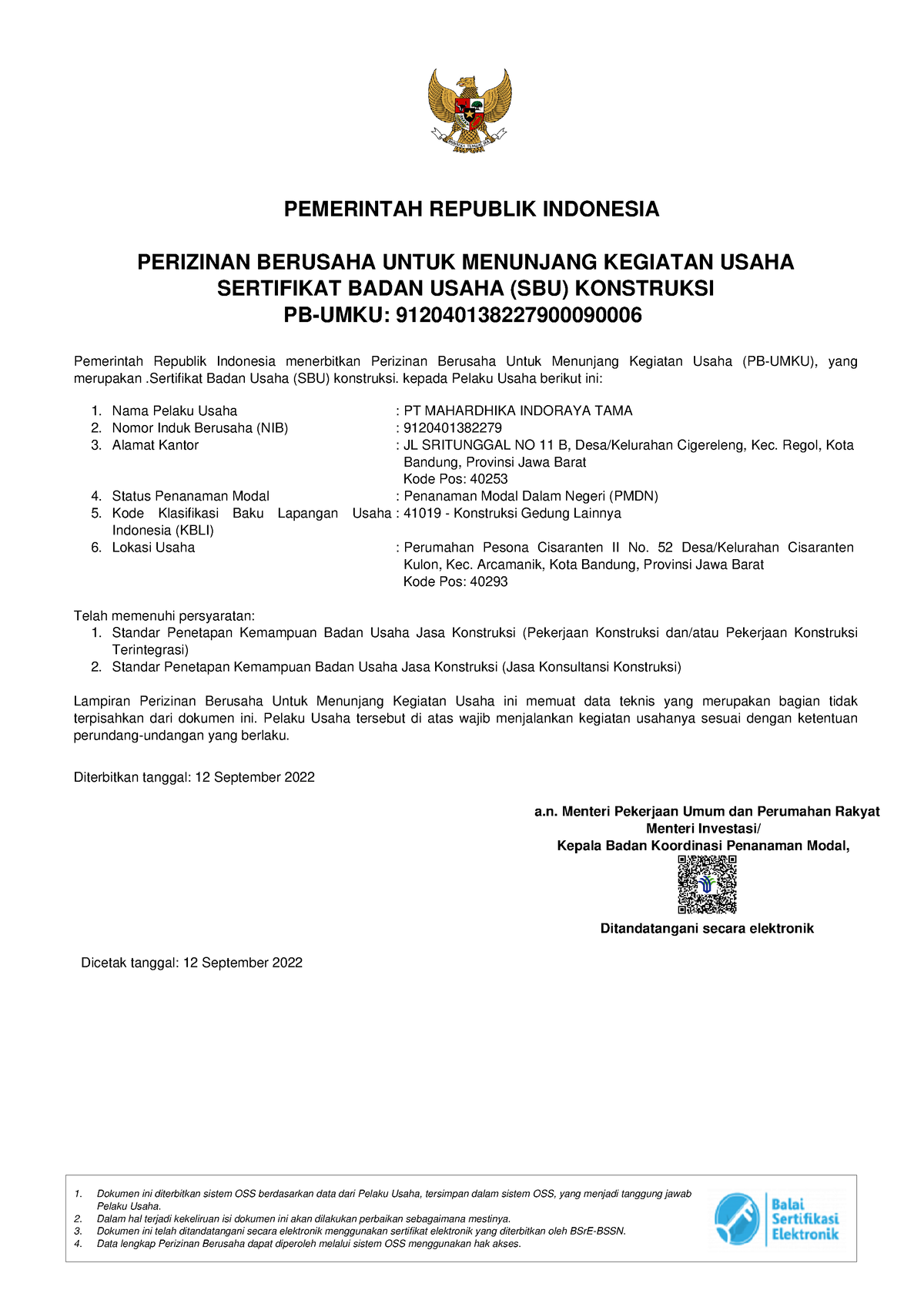 10.b Sbujk - Fqfwefwe - PEMERINTAH REPUBLIK INDONESIA PERIZINAN ...