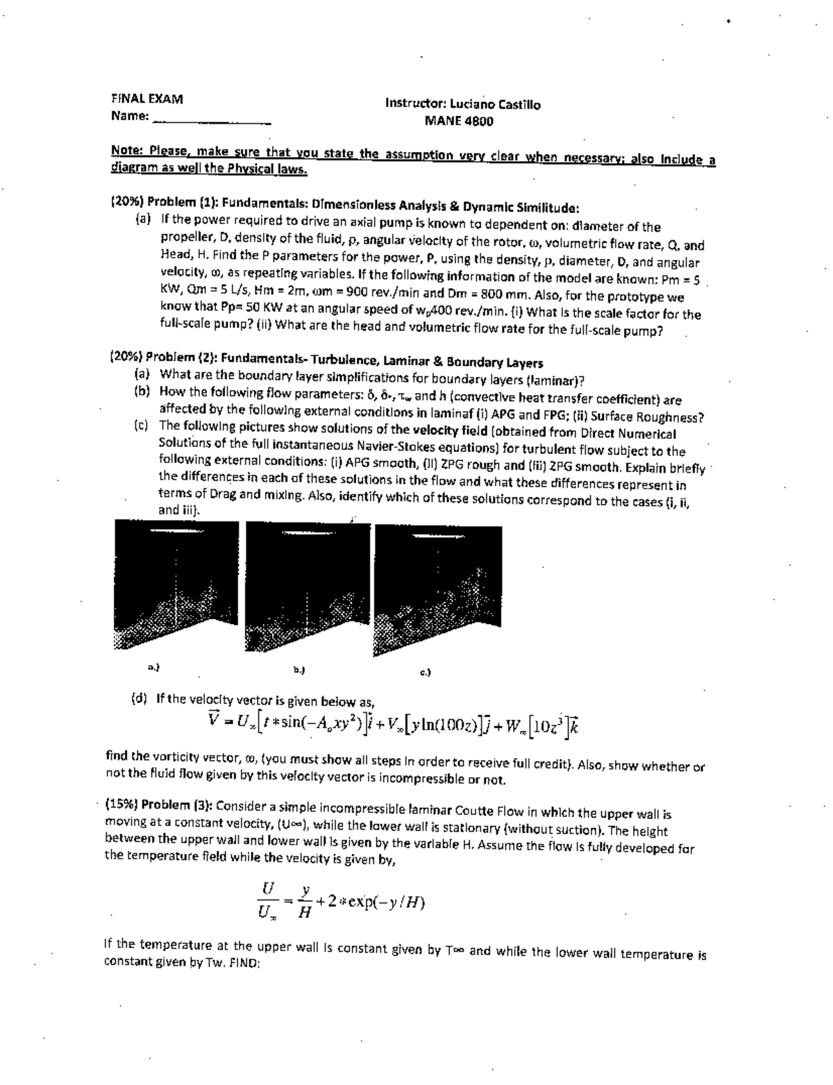 Final Exam Fall 10 - back exams - FINAL EXAM : Instructor: Luciano ...