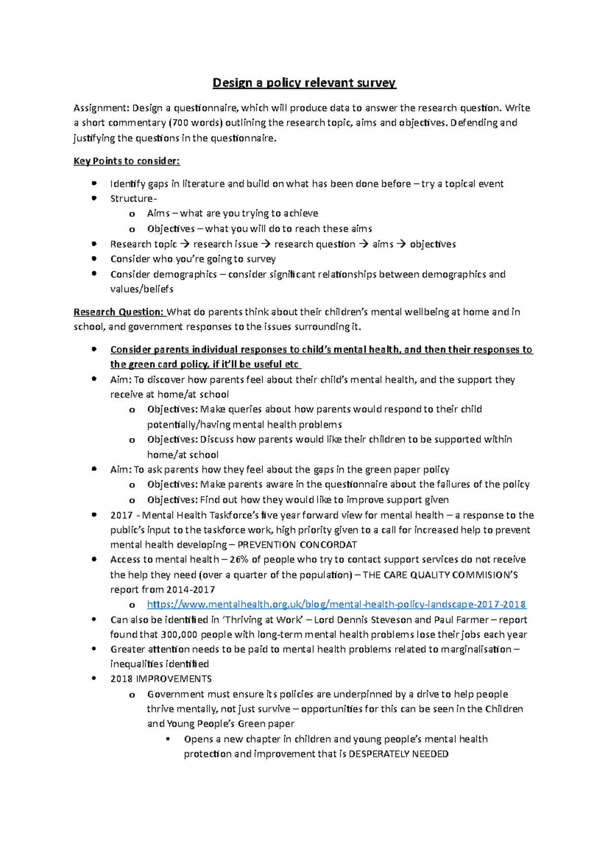 Design a policy relevant survey - Design a policy relevant survey ...