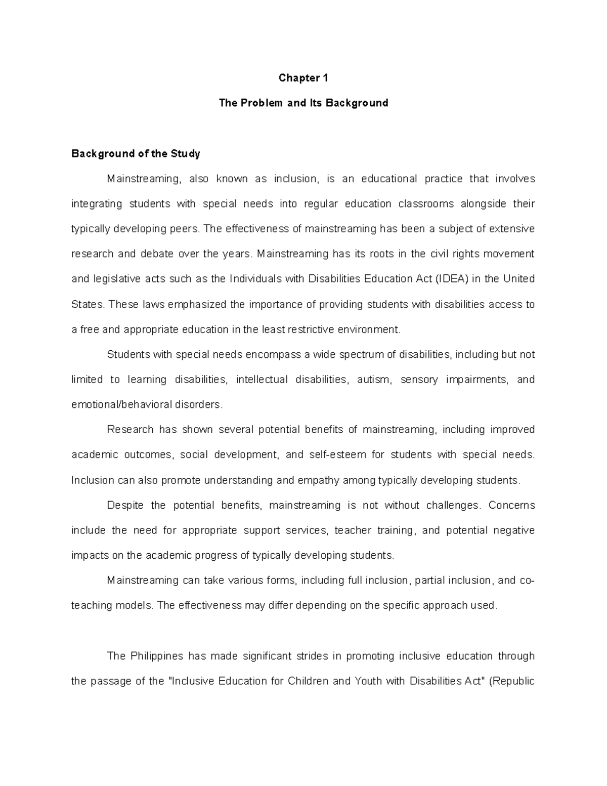 Background of the Study - Chapter 1 The Problem and Its Background ...