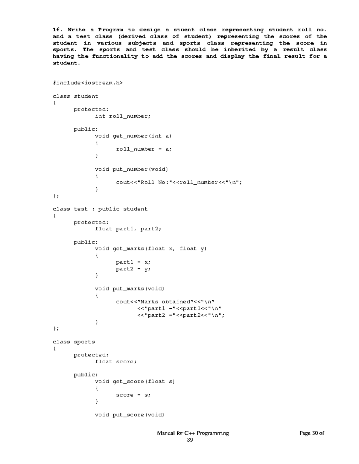 overload new operator - Manual for C++ Programming Page 30 of 89 Write ...