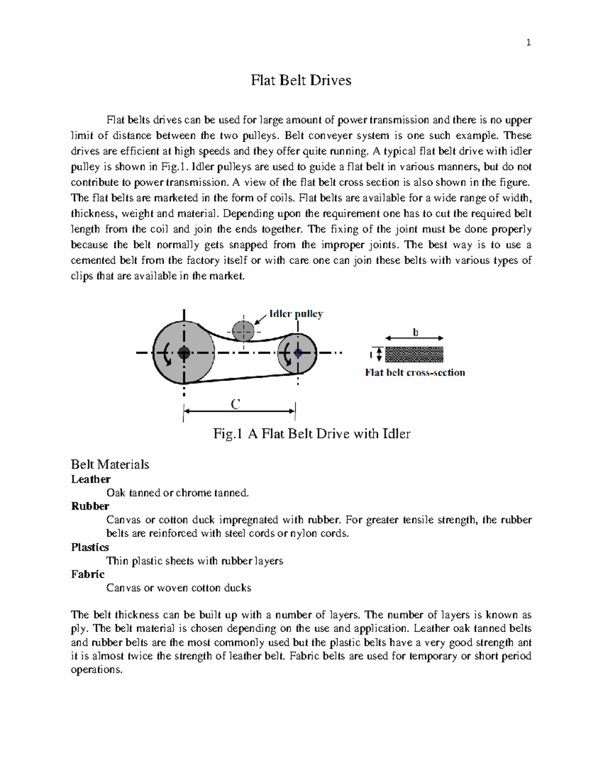 Belt and Chain Drives ljkl Flat Belt Drives Flat belts drives can