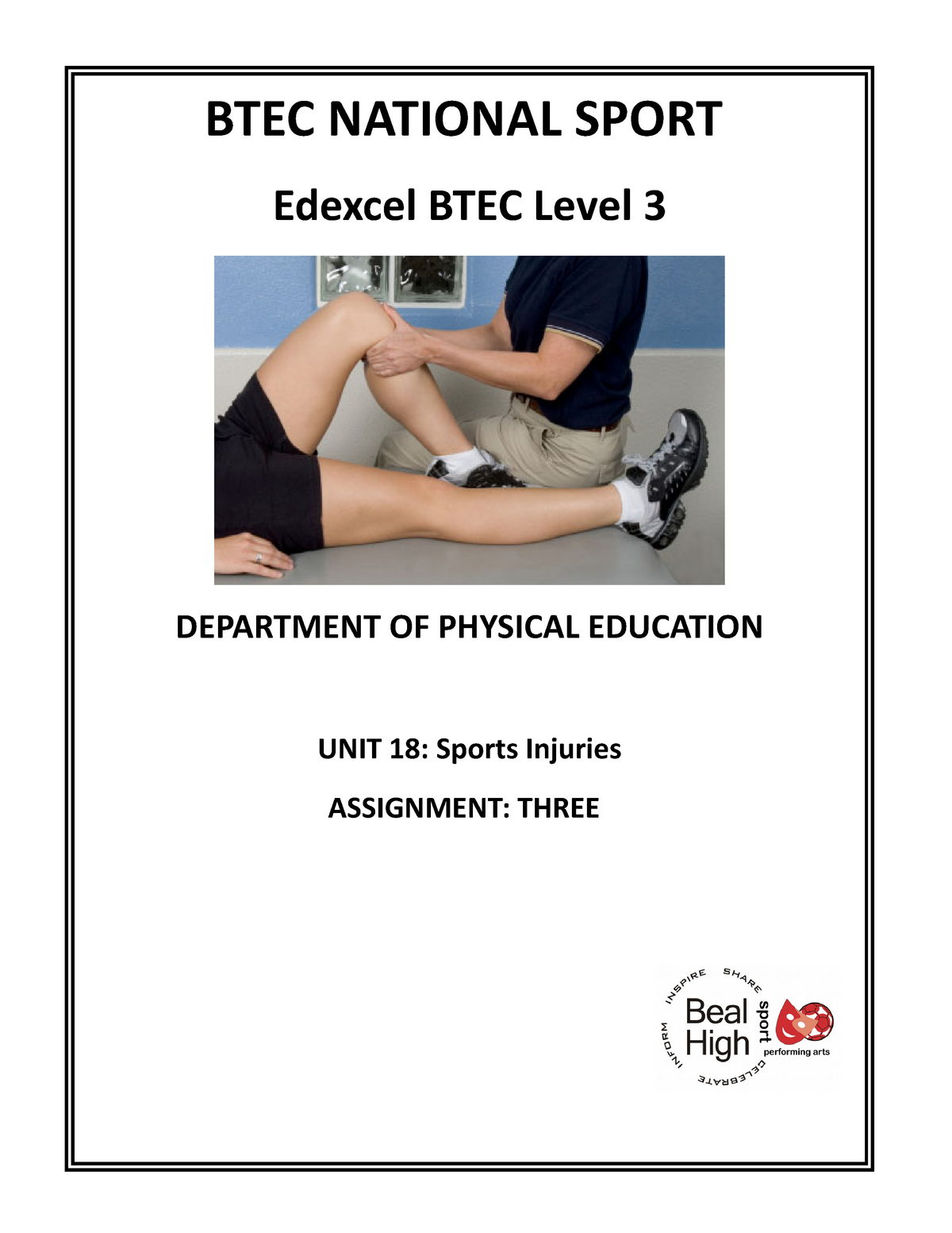 Btec National Sports Injuries - Assignment 3 - BTEC NATIONAL SPORT ...