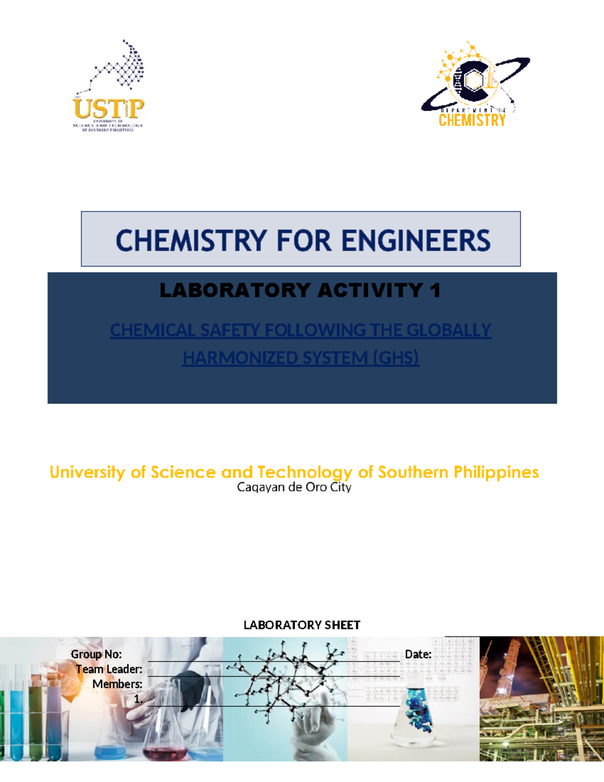 Activity 1 Chemical Safety GHS SDS1 - LABORATORY SHEET Group No: Date ...