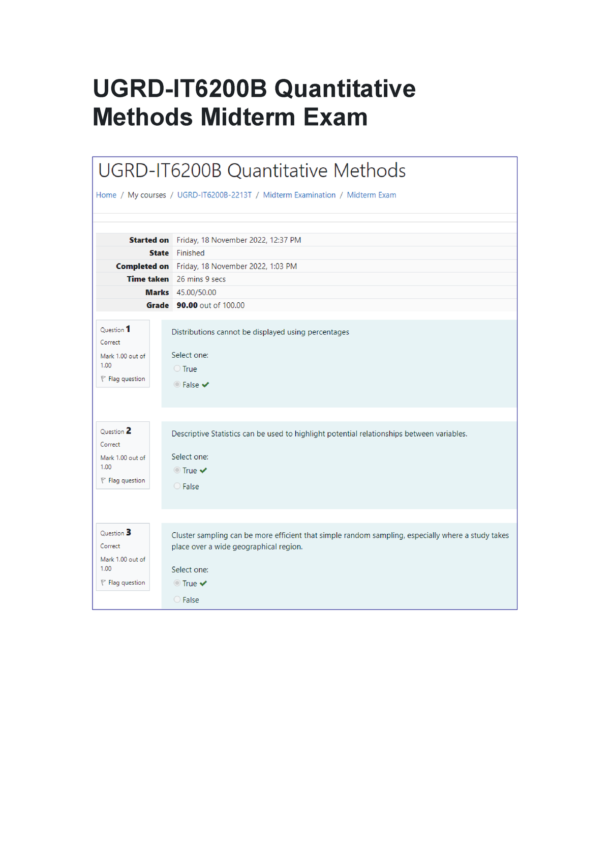 UGRD-IT6200B Quantitative Methods Midterm Exam - Studocu