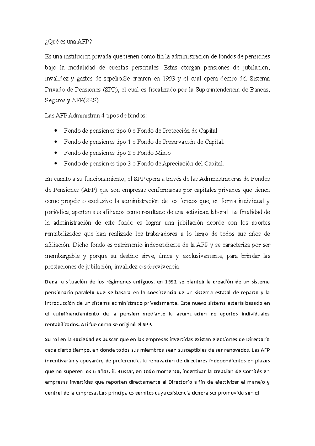 Qué es una AFP - apuntes - ¿Qué es una AFP? Es una institucion privada ...